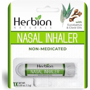 Herbion Naturals Nasal Inhaler, Clears Nasal Passages, Menthol, Eucalyptus Oil, 0.05 Fl Oz (1.5ml)