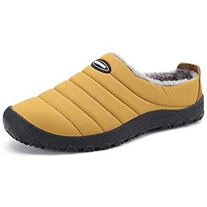 SMajong Winter Heren Slippers Warm Womens Waterdichte Slip op Schoenen Bont Gevoerd Thuis Schoenen Slippers Anti-Slip Outdoor Wandelschoenen Maat