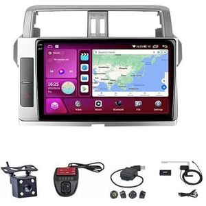 Android Autoradio Video Multimedia Speler, 9 Inch Touch Screen Radio Plug And Play Autotoebehoren met Bluetooth En Navigatie En Achteruitrijcamera Voor Toyota Land Cruiser Prado 150 2014-2017 (Size