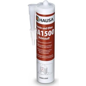 Hausa, Haard- en ovenafdichtmiddel, 1 x 310 ml hittebestendige speciale afdichtstof HA1500, siliconen, afdichtmiddel, afdichtsiliconen, afdichtingssilicon, donkergrijs
