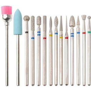 DHRCONPA 14 stuks/set nagelboormachine bits gereedschap pedicure manicure roterende slijpbuffer polijstmachine