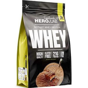 #HIRO.LAB Instant Whey Protein Pakket van 1 x 750 g - Wei-Eiwitconcentraat - Hoge Kwaliteit - Glutenvrij - Laag Vetgehalte (Peanut Butter Caramel Bar)
