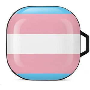 Transgender LGBT vlag oordopjes hoesje compatibel met Samsung hard shell beschermhoes zwart-stijl