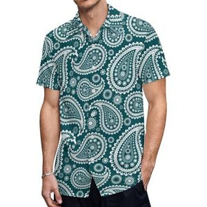 Paisley Designs Heren Korte Mouw Shirts Casual Button-down Tops T-shirts Hawaiiaanse Strand Tees S
