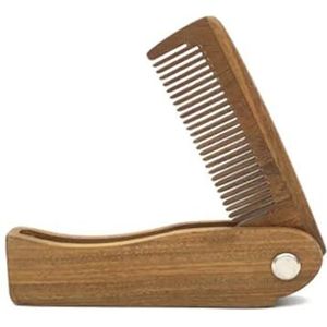 Houten haarkam natuurlijke sandelhout kam voor baard vouw zak kam haarborstel baard en snor borstel voor mannen (maat : A)