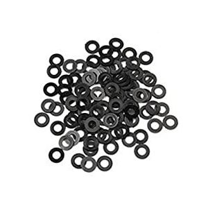 Stervormige tandborgringen, 100 stuks witte/zwarte kunststof nylon ring met geplateerde vlakke afstandsringen en afdichtingen M2-M8(Black,M2)