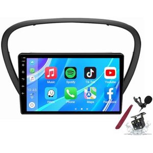 Android 14 Autoradio Sat Navi voor P-eugeot 607(2004-2010) 9 Inch Touchscreen Multimedia Speler met Draadloze Carplay GPS Navigatie FM RDS Bluetooth 5G-WiFi SWC DSP,M100s