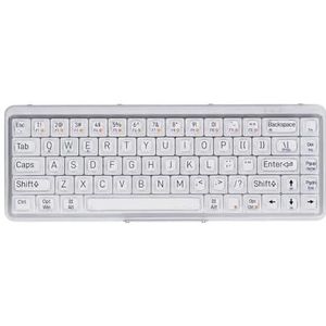 QPSJXN Mechanisch toetsenbord, transparant, Bluetooth 5.0, 2,4 g, bekabeld, Windows Android (Misty Transparant)