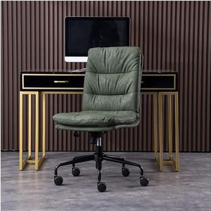 Ergonomische bureaustoel Lederen bureaustoel Verstelbare hoogte zonder armleuning Computerstoel met wielen Bureaustoel