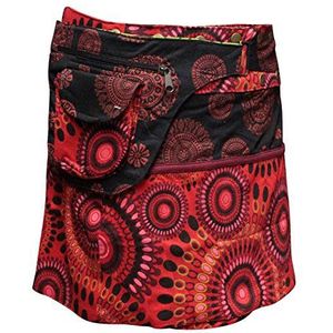 Shopoholic Fashion Omkeerbare wikkelrok voor dames aan beide zijden, ronde hippie popper rok, 12, Eén Maat