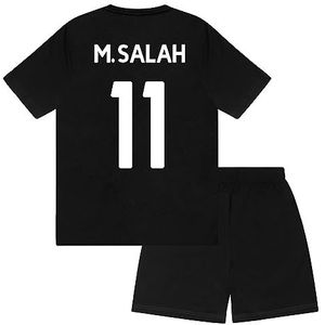 Liverpool FC Jongens Pyjama Kort Kids Officieel Voetbal Cadeau, Zwart M.salah, 12-13 Jaren