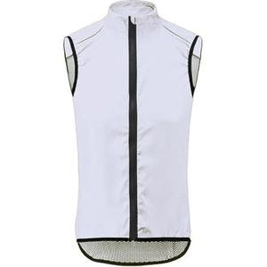 YGLEEULI Fietsjack heren fietsvest zomer fietspak vest racefiets ultralicht winddicht rijvest voor mannen en vrouwen (wit, EU-XXXL)