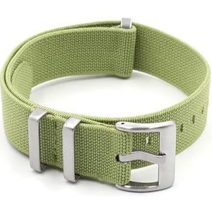 LUGEMA Horlogeband 18 Mm 20 Mm 22 Mm Nylon Horlogeband Elastische Riem Horlogeband Vervangende Armband (Color : Light Green, Size : 18mm Silver Buckle)
