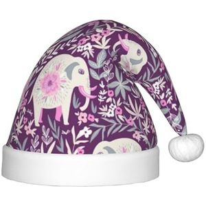 DURAGS Bloem-olifant pluche kerstmuts voor kinderen, decoratieve hoed, ideaal voor feesten en podiumoptredens
