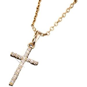 Mode dames kruis hanger goud/zilver/kristal kruis ketting mannen en vrouwen sieraden (Style : GOLDEN A)