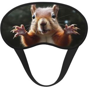 Slaapoogmasker voor dames en heren, zacht, comfortabel slaapmasker, verduisterend, slaapoogbedekking voor reizen, yoga, dutje, werk, eekhoorn, grappig dier