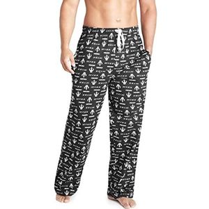 Disney The Mandalorian Heren Lounge Broeken, Heren Pyjama Bottoms Nachtkleding, Zwart/Wit, S