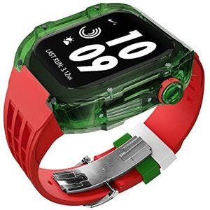 OFWAX Luxe Transparante Horloge Mod Case, Voor Apple Horloge 45mm 44mm Modificatie Kit Set, Voor iWatch Series 8 45MM 6 5 4 44 MM Rubber Band, For 44mm, agaat