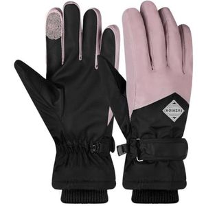 BOSREROY Touchscreen Thermische Handschoenen voor Vrouwen - Waterdichte Ski Antislip Handschoenen Sneeuw