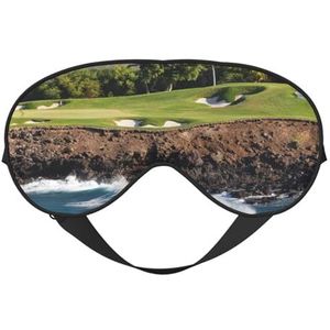 YFSGDLBN Hawaii Beach Golfbaan bedrukt zacht oogmasker slaaphulp oogmasker verduisterend slaapmasker