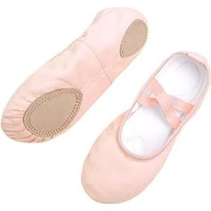 Balletschoenen, Platte canvas balletschoenen, Balletoefeningschoenen met zachte zool, Gymnastiekschoenen for dames, Balletoefening (Color : 824801Y, Size : 28)