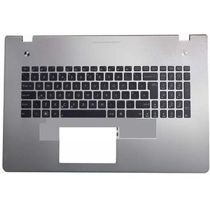 GZEELE voor ASUS voor N76 N76V N76VB N76VJ N76VM N76VZ UI-indeling toetsenbord met zilveren palmrest bovenste behuizing KB-rand zilver