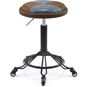 Zadelstoel, Master Massage zadelkruk op wiel, zadelstoelkruk met gele PU synthetisch lederen zitting, in hoogte verstelbaar 45-58 cm, Ondersteund gewicht 160 kg, zadel rollende draaibare kruk (blauw)