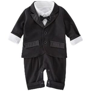 Lito Angels Baby Jongen Smoking Onesie Heren Rompertje Formeel Kostuum Maat 68 Leeftijd 3-6 Maanden Markering 70, Zwart