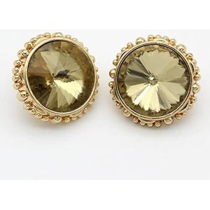 Button， Knopen Naaien Crafts， 10 stuks mooie ronde saffierknoppen for het naaien van truiaccessoires ovale knoppen modejasknopen(Gold)