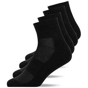 Snocks Hardloopsokken Dames 4-Pack Sportsokken Dames Zwart Maat 39-42 Dames Hardloopsokken Sport Sokken Anti-Blaar Hardloop Sokken Dames Running