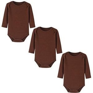 BINIDUCKLING baby meisjes body 3-pack lange mouwen effen