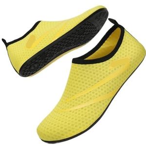 UBOHUZ Waterschoenen, watersportschoenen, blote voeten, sneldrogend, aqua-yogasokken, instappers voor dames en heren, waterschoenen voor surfen, duiken, Geel, 46/47 EU