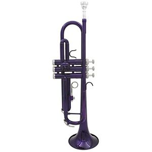 Trompet BB B Platte Verzilverde Messing Prachtige Met Mondstuk Reinigingsborstel Doek Handschoenen Riem (Color : Purple)