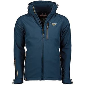 Geographical Norway Taboo Men - Softshell Jas Heren Waterdichte Hooded UK - Comfortabele Outdoor Jas Tactische Windjack - Wandelen Skiën Herfst Winter Lente, marineblauw, M