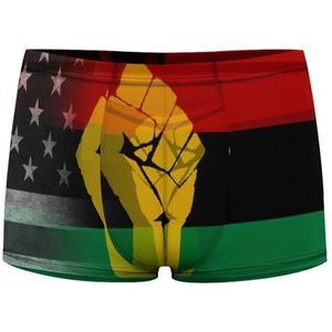 Vintage Ameriacn Black Power Afrikaanse Vlag Heren Boxer Slips Sexy Shorts Mesh Boxers Ondergoed Ademend Onderbroek Thong