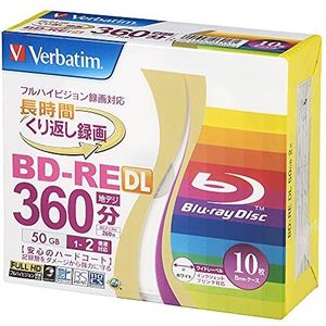 Verbatim Blu-ray BD-RE DL RW 10 x 2-speed 2-speed herschrijfbare inkjetdiscs Ver.2.1 (Japanse import) - 10 schijven in dunne etui (verzegelde verpakking). Made in Japan