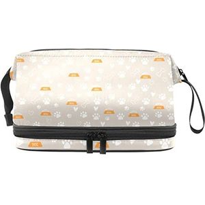 Dubbele Laag Cosmetische Tas Poot Draagbare Make-up Tas Reizen Organizer Pouch Voor Vrouwen Meisjes Toiletries Tassen, Meerkleurig, 27x15x14 cm/10.6x5.9x5.5 in, Make-up zakje