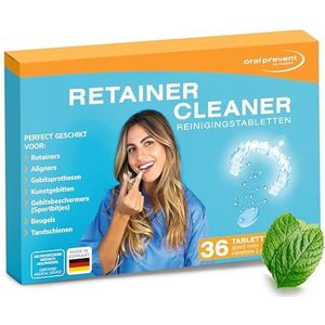 Oral Prevent Retainer Reinigingstabletten (36 stuks) - voor retiners, kunstgebitten/prothesen, mondbescherming & beugel etc. - frisse munt & effectieve vlekverwijdering