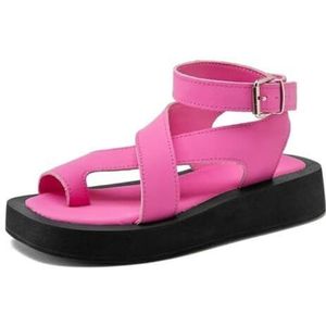 BKYWJTR6 ClipToe Sandalen voor dames, Romeinse damesschoenen, muffin sandalen, roze, 36 EU