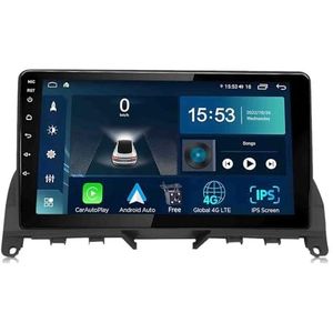 Android 14.0 2 Din Autoradio 9"" Touchscreen Auto Stereo voor Benz C-Class 3 W204 2006-2011 met Draadloze Carplay Android Auto GPS navigatie AHD Omgekeerd beeld Stuurwielbediening(S-2(2G+32G))