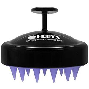 HEETA Masseborstel voor nat en droog haar, zachte hoofdmassageborstel, shampoo, haarborstel met zachte siliconen kop voor peeling en hoofdmassage-zwart