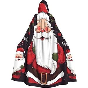 VACSAX Uniseks mantel met capuchon, kerstman, print, volwassen cape met capuchon, cosplay kostuum, cape voor Halloween