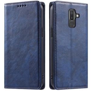 Telefoonschermbescherming Compatibel met Samsung Galaxy J8 2018 Portemonnee-hoesje met kaarthouder Magnetische telefoonhoes Schokbestendige hoes Lederen beschermende flip-cover-Creditcardhouder-standa