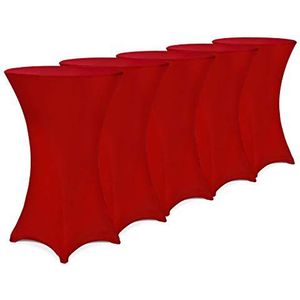 Statafelrok – 5 Stuks Ø 80-85cm Stretch - Bordeaux Rood