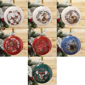 Widdop Disney Bambi & Enchanted Forest Friends Set van 7 glitter kerstballen