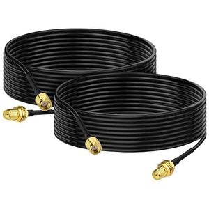 Bingfu RP-SMA Male to RP-SMA Female Bulkhead Mount RG174 WiFi Aerial Antenna Extension Coaxial Cable 3m for Wireless Mini PCI Express PCIE Network Card WiFi Adapter WiFi Router IP Camera