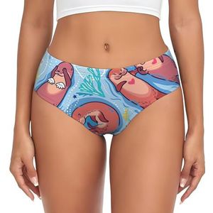 yagDAA Dier Leuke Bruine Otters Print Womens Ondergoed Zachte Elastische Bikini Slips Knickers Dames Hipster Slipje Onderbroek, Zwart, XS