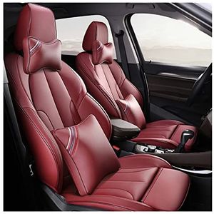 Stoelhoezen Beschermhoezen Lederen Custom Auto Seat Cover Voor VW Voor Passat Voor Kever Voor Tuareg Voor Tiguan Voor Phaeton Voor Vw R36 Voor Eos Voor Magotan Voor Scirocco(WIJN ROOD,Luxury)