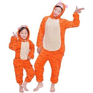 D'BOON Volwassenen Kids Tijger Onesie Animal Pyjama eendelig Nachtkleding Kostuum(hoogte(175-188cm))