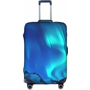 Dehiwi Northern Lights Bagage Cover Reizen Stofdichte Koffer Cover Ritssluiting Koffer Protector Fit 45-70 cm Bagage, Wit, XL